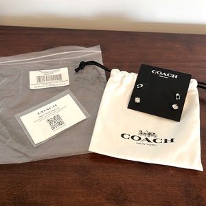 NEW never worn 2 pair of Coach Signature C and Stud earrings